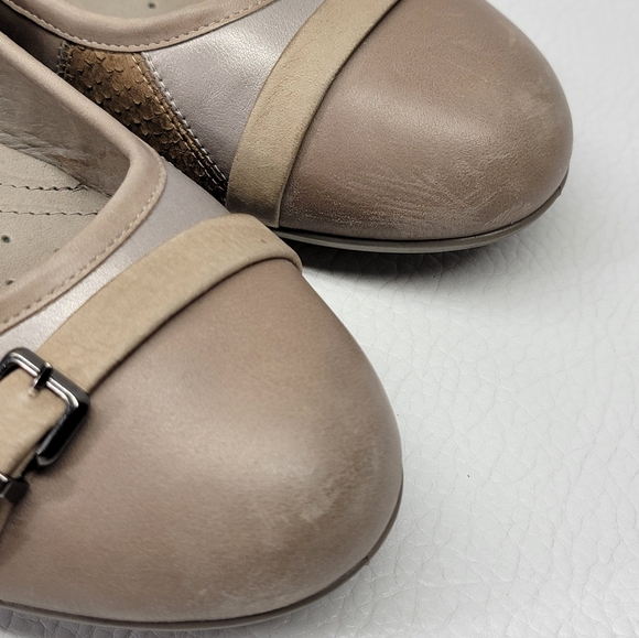 Ecco slide flats Womens Brown Leather  Shoes Loafer Sz 9 - 9.5 some scratches pl - Picture 6 of 9